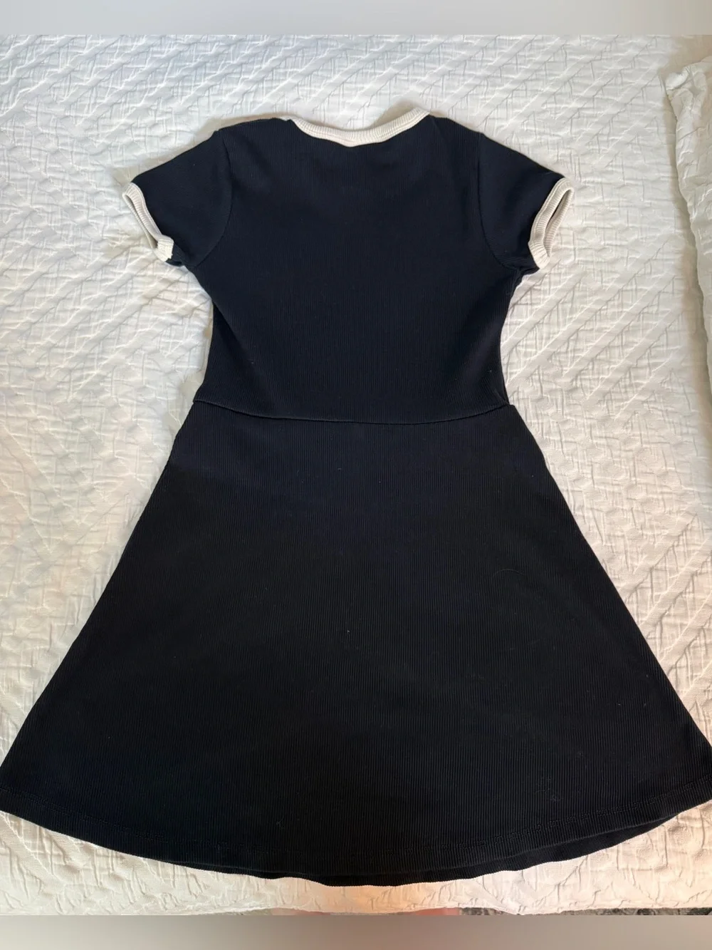 NWOT Zara Girls London Oxford Street Ribbed Ringer Skater Dress Black 12-13Y